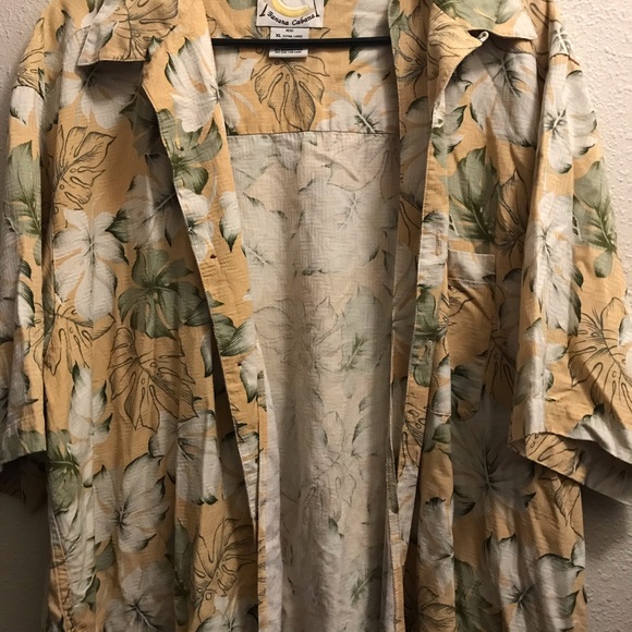 Banana Cabana XL 100% Silk Hawaiian Shirt Preowned - Picture 4 of 7
